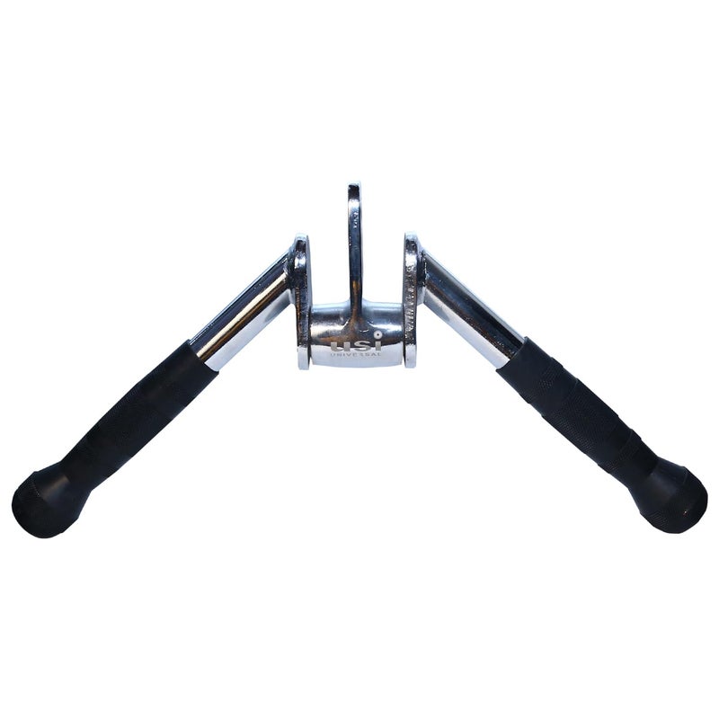 USI UNIVERSAL Cable Machine Attachment LAT Pulldown Attachments Home Gym Triceps Pull Down Attachment Cable Machine Equipments for Home Gym (Silver- Revolving V-Shaped Bar) - Image 4