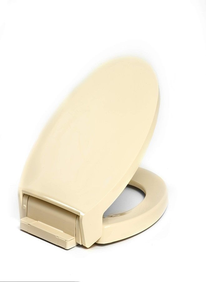 Centoco Round Toilet Seat Soft Close, Closed Front with Cover, Premium Seat, Plastic, Made in the USA, 1400SC-106, Bone - Image 1