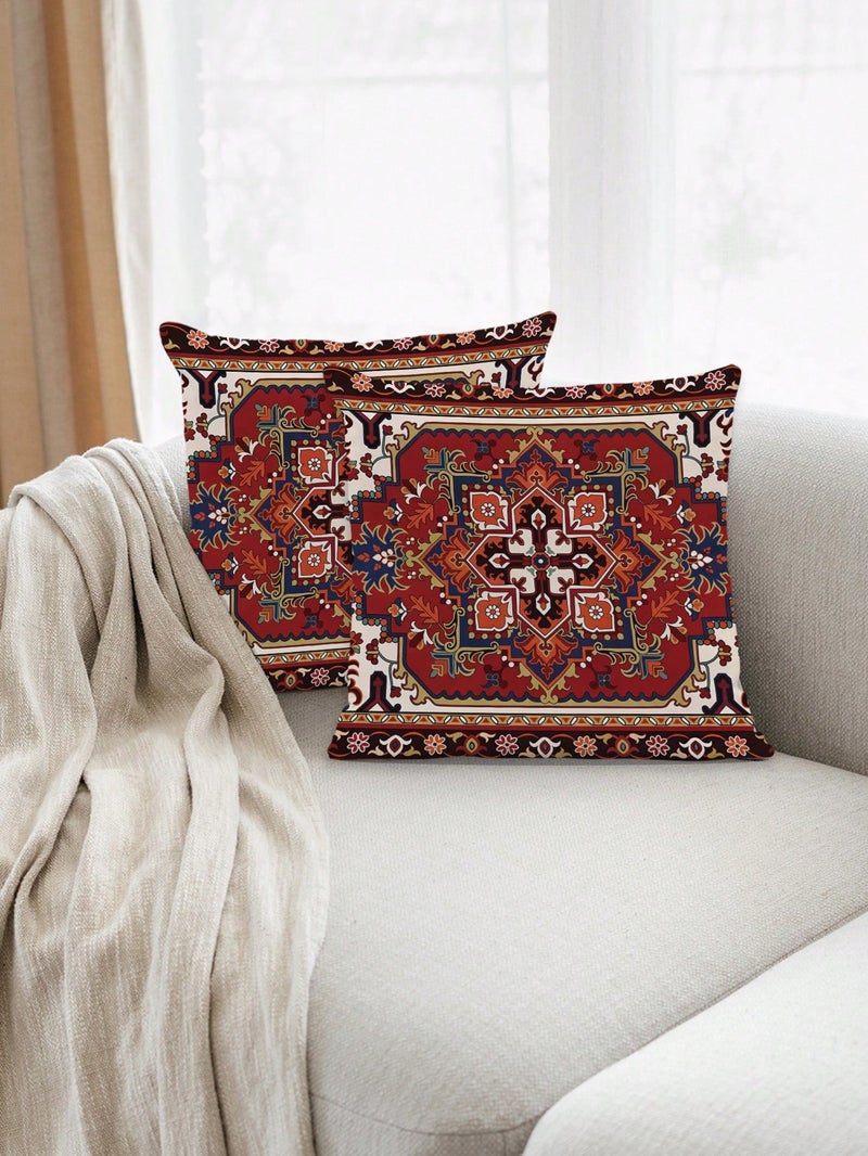Ramadan Decorations Cushion Cover Set 2 PCS 45 x 45 cm Traditional Oriental Design - Image 3