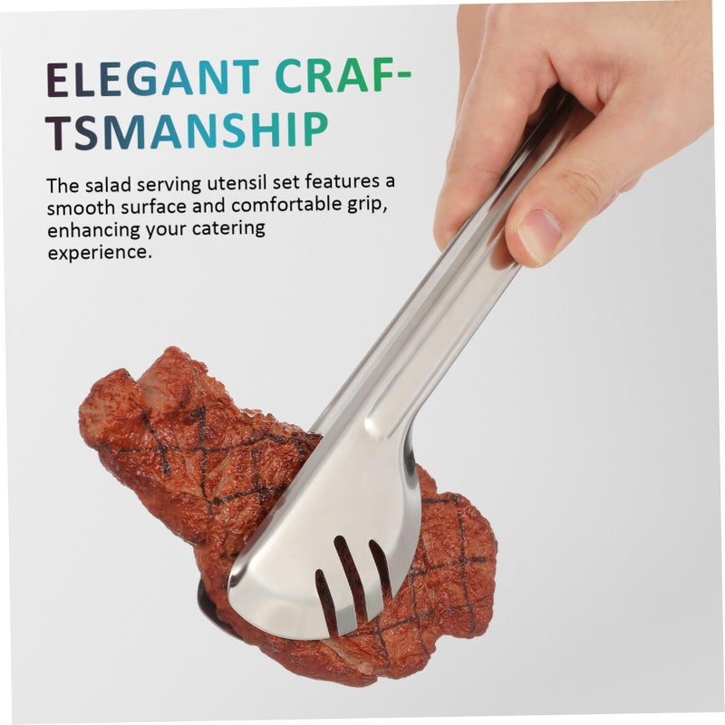 Stainless Steel Serving Utensil Set For Salad Pizza Buffet Party Tableware - Image 4