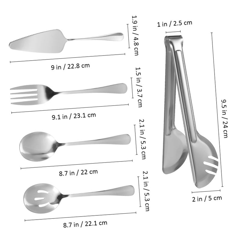 Stainless Steel Serving Utensil Set For Salad Pizza Buffet Party Tableware - Image 3