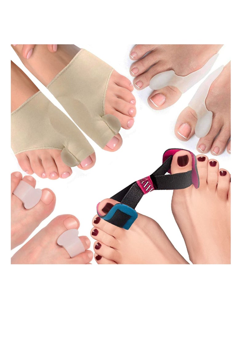AS SEEN ON TV - Toe Bunion Straightener Corrector Relief Sleeves Kit – Hallux Valgus Protector Toes Separator 7Pc Set - Image 1