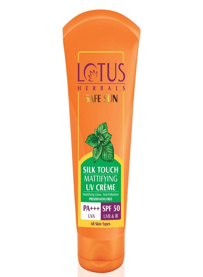 Lotus Herbals Safe Sun Silk Touch Mattifying UV Crème SPF 50 | PA+++, 75g - Image 1