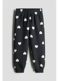 H&M black with heart prints