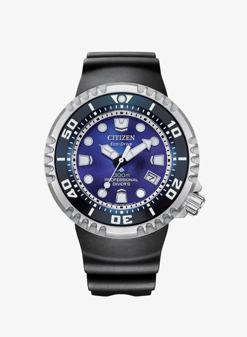 سيتيزن Men's Silicone Strap Analog Watch BN1025-08L - 46 mm