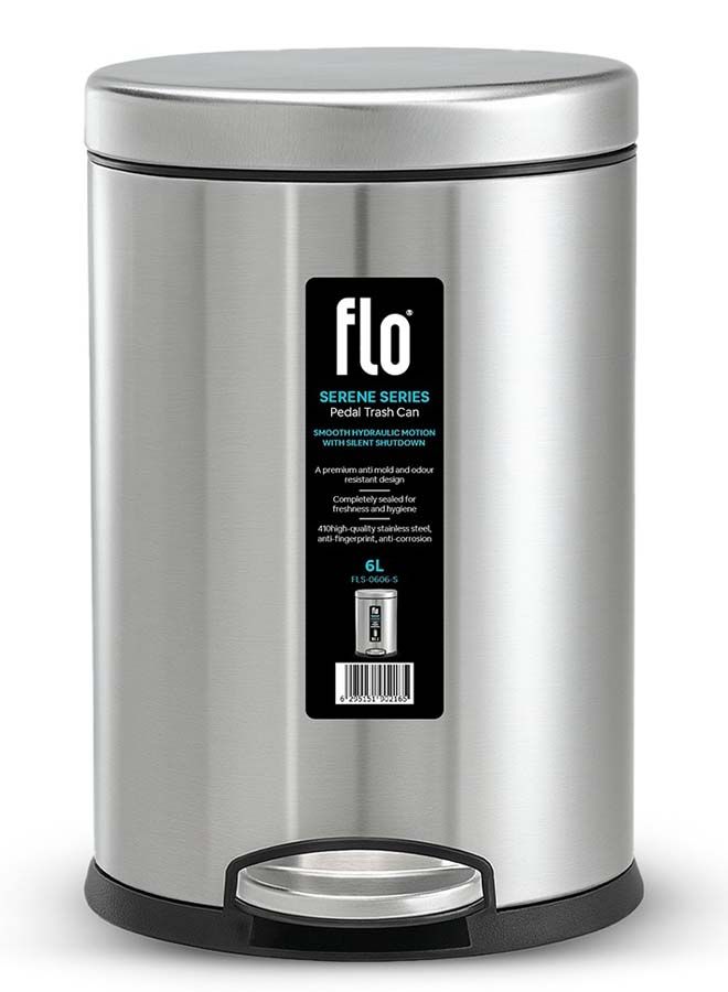 Dustbin - serene  matt steel 6l