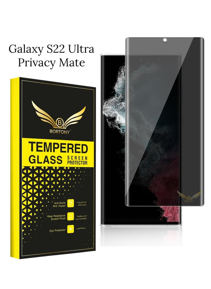 BORTONY Matte Privacy Full Adhesive Flexible Screen Protector [Support in-Screen Unlock] [Anti Spy] [Case Friendly] for Samsung Galaxy S22 Ultra 5G 6.8''  - Image 1