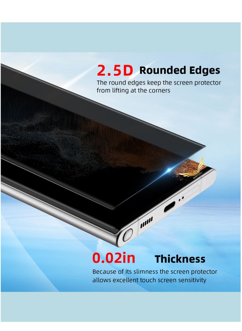 BORTONY Matte Privacy Full Adhesive Flexible Screen Protector [Support in-Screen Unlock] [Anti Spy] [Case Friendly] for Samsung Galaxy S22 Ultra 5G 6.8''  - Image 4
