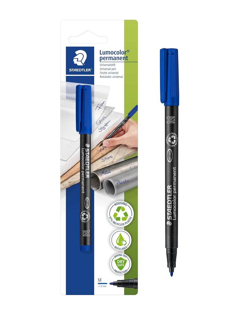 STAEDTLER - 1-Piece Lumocolor Non-Permanent Universal Marker Medium Tip Blue Ink - Image 1