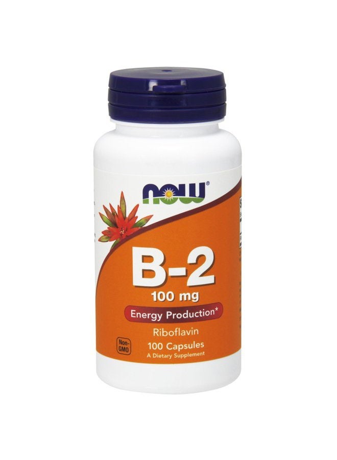 NOW Vitamin B-2 (riboflavin) 100mg, 100 Capsules (Pack of 3) - Image 1