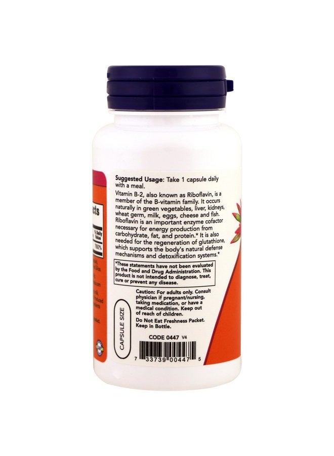 NOW Vitamin B-2 (riboflavin) 100mg, 100 Capsules (Pack of 3) - Image 3