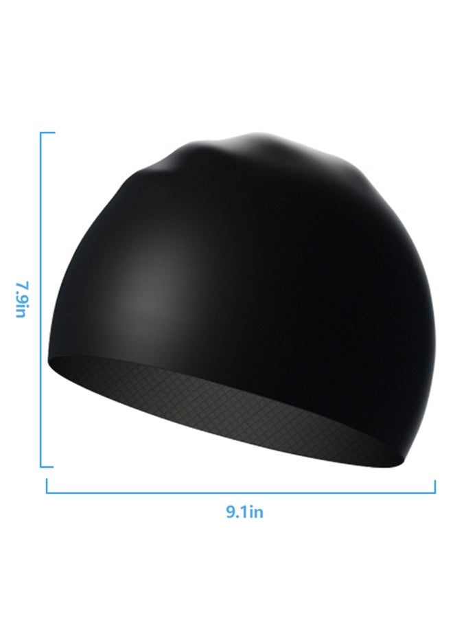 SUCITY - 2 Pcs Silicone Swim Caps with Great Flexibility for Head Protection - Waterproof Swimming Caps with Good Sealing - Durable Silicone Swimming Hats with Internal Non-slip Texture Design - Image 1