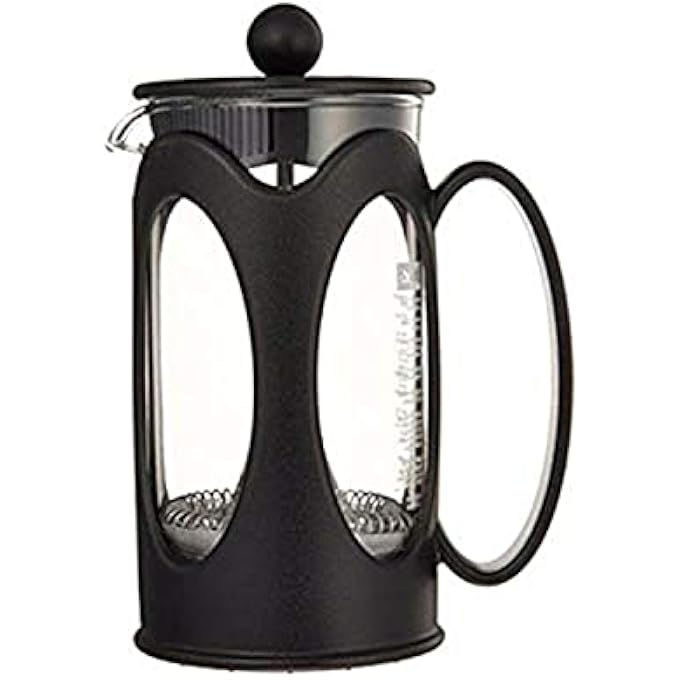 bodum Kenya French Press Coffee Maker 3Cup 12Oz HeatResistant Borosilicate Glass Carafe Stainless Steel Filter Color Black  Perfect For Brewing Rich Flavourful Coffee