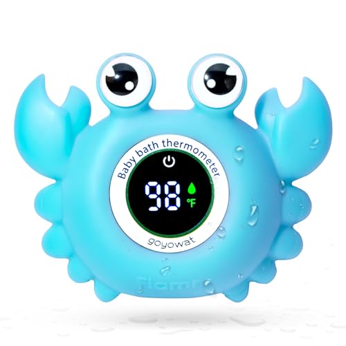 Goyowat Baby Bath Thermometer Crab Toy - Digital Floating Water Thermometer with LED Display & Color Alerts for Infants, Cute Bath Tub Sensor & Safe Bath Time Essential Toy - Image 1