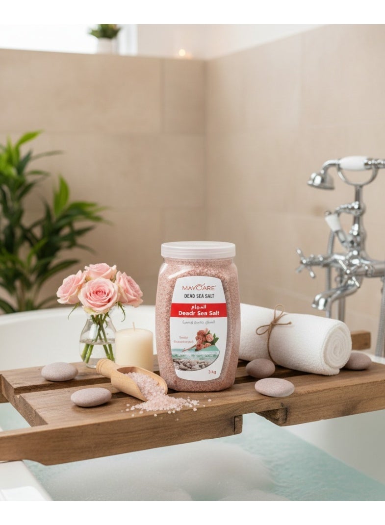 MAYCARE Natural Bath Salts with Refreshing Rose Fragrance, Mineral-Rich, Skin Purifying, Relaxation & Spa, 100% Natural Dead Sea Minerals, 3 kg - Image 4