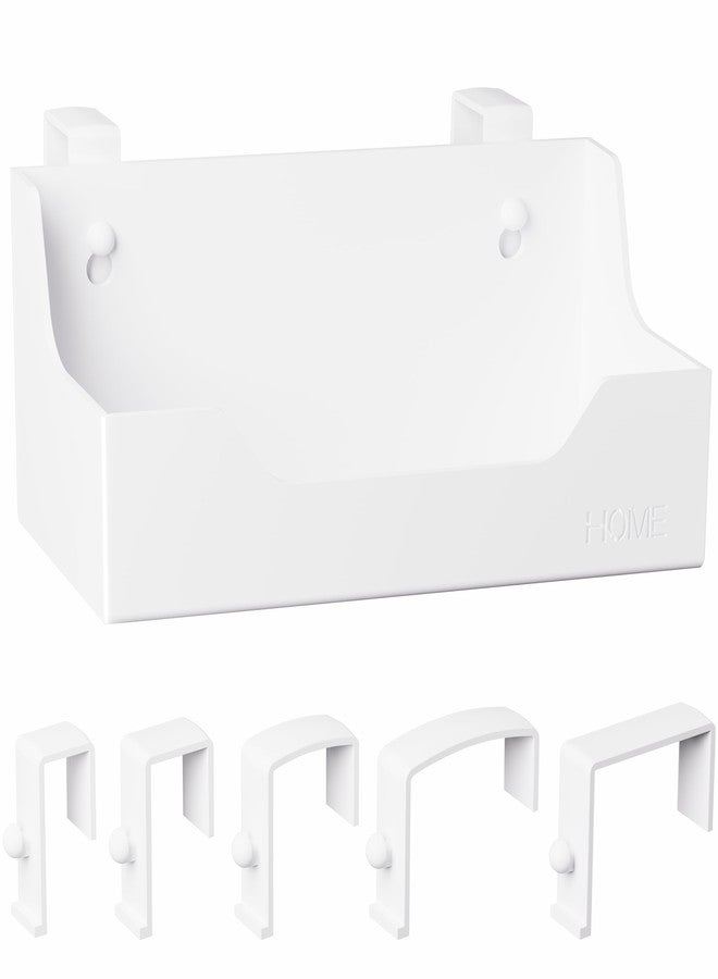 MATIMASU Bedside Caddy Hanging Storage Basket Little Size Plastic Beside Shelf Hang-on Storage Organizer for Collage Dorm Bunk Bed,Changing Table - Bedroom Essentials for Phone,Mini Speaker,Tissues (White) - Image 1