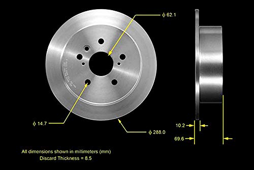 Bendix Premium PRT5549 Rear Brake Rotor for Lexus RX330 20062004 RX350 20092007 RX400h 20082006 Toyota Highlander 20072004 - Image 3