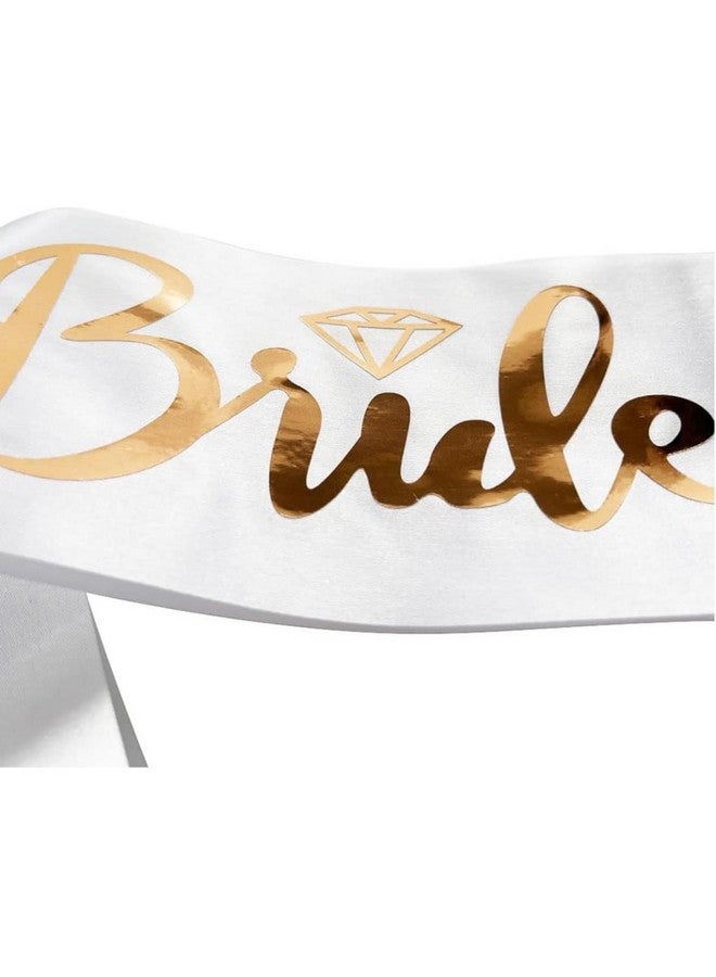 Jozlynn Team Bride Sash Set 1 White Bride To Be Sash And 6 Team Bride Sashes Bachelorette Party Supplies With Shiny Rose-Gold Font Bachelorette Sash Bridesmaid Sashes For Bridal Party And Wedding (7) - Image 3