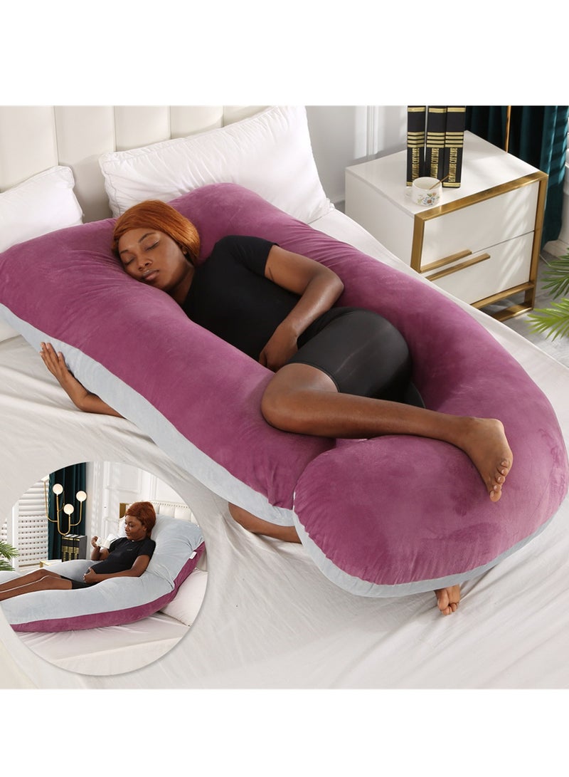 Crystal Velvet Maternity Pillow Maternity Belly Support Pillow Core Side Sleeping Pillow Waist Support Pillow - Image 2