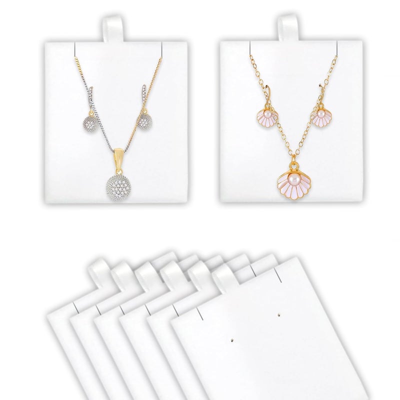 DEEPTAGS Jewellery Display Card Velvet Jewellery Tags for Bracelet Necklace Earring Earring Studs Jewelry White 15 PCS 75 x 65 CM - Image 1