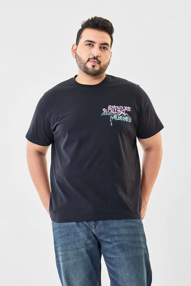 SNITCH 100% Cotton Graphic Plus Size T-Shirt