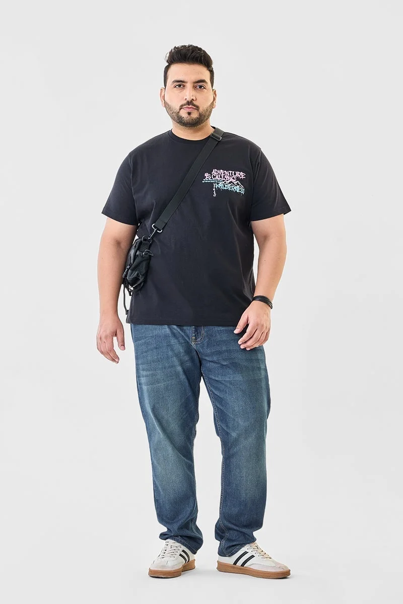 SNITCH 100% Cotton Graphic Plus Size T-Shirt