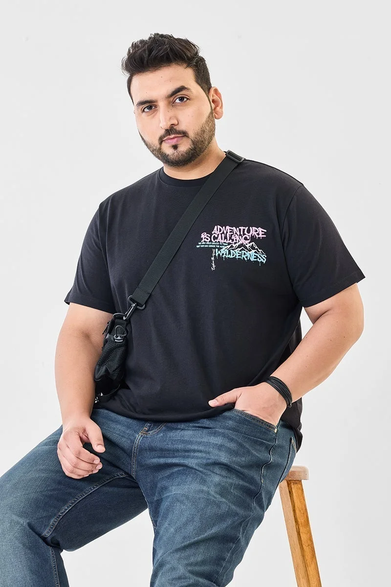 SNITCH 100% Cotton Graphic Plus Size T-Shirt