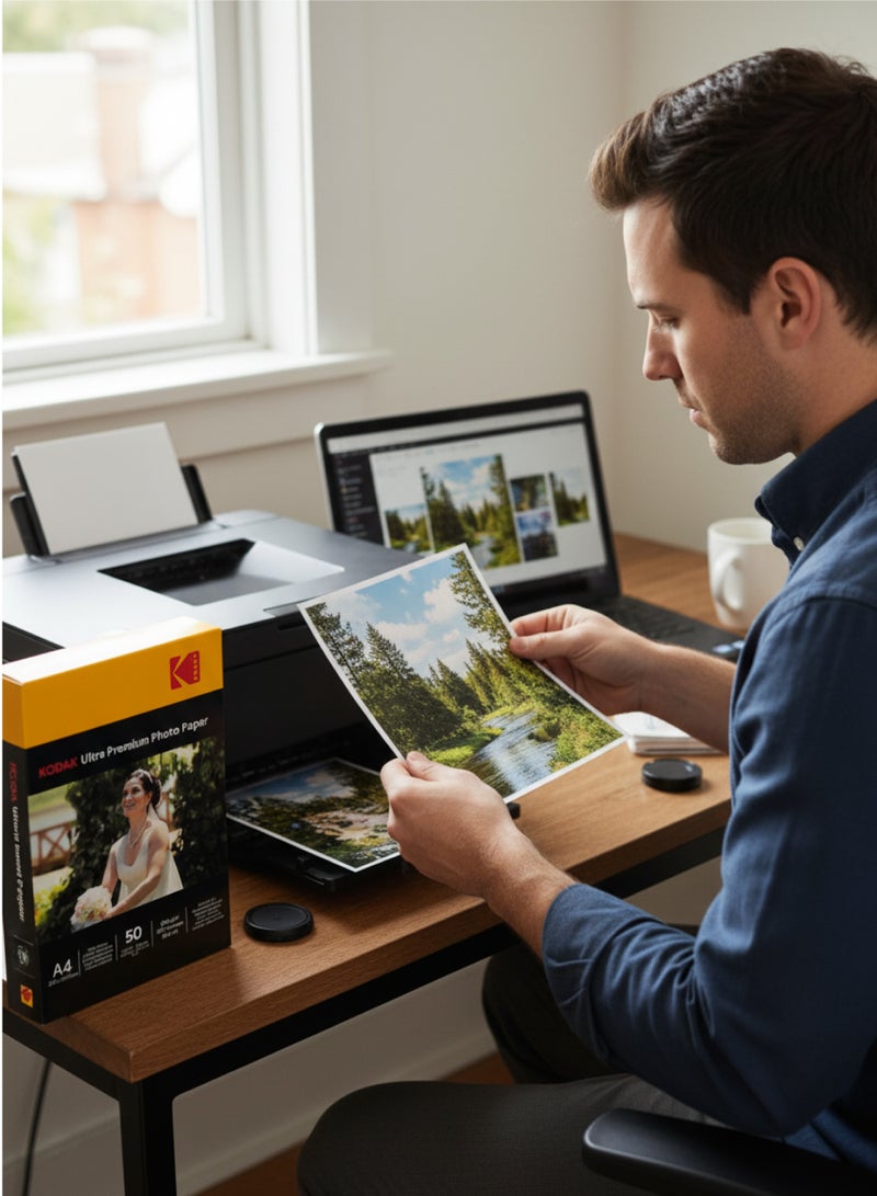 كوداك ورق صور لامع فائق الجودة مقاس A4، وزن 260 جم، عبوة تحتوي على 50 ورقة - Image 5