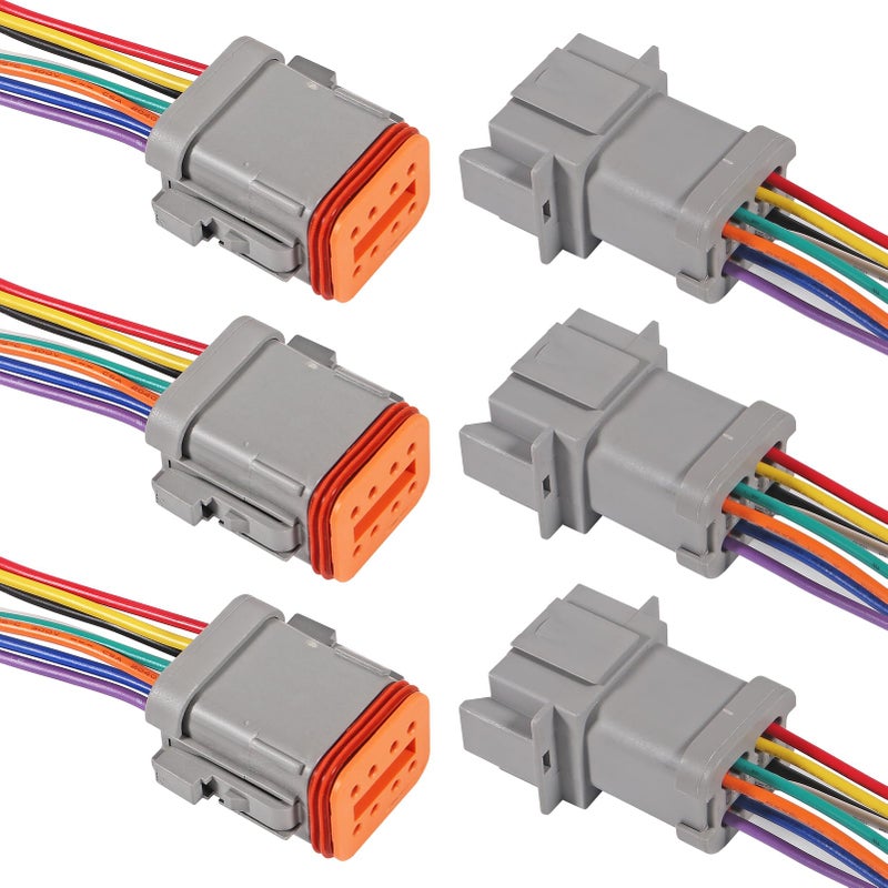 SHUTAO 3 Pair 8 Pin Connector Wiring 8 Wire Way Waterproof Automotive Electrical Connector Male Female Plug Wiring Harness for Car Truck Boat - Image 3