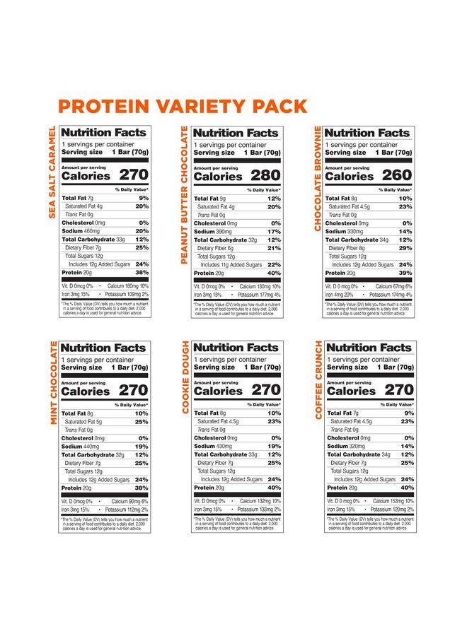PROBAR عبوة متنوعة من بار البروتين خالية من الكائنات المعدلة وراثيًا وخالية من الغلوتين ومكونات غذائية نباتية صحية للطاقة الطبيعية (12 قطعة) النكهات قد تختلف - Image 4