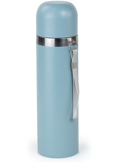 Thermos Flask 500Ml Insulated Vacuum Flask Light And Compact Stainless Steel Thermal Bottle For Hot And Cold Drinks Bluish Gray