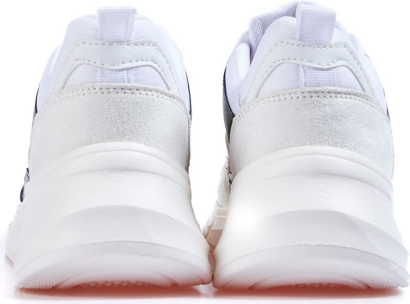 Tommy Life White Laced High Sole Mesh Detailed Colorful Women's Sneakers - 89203  - Image 2