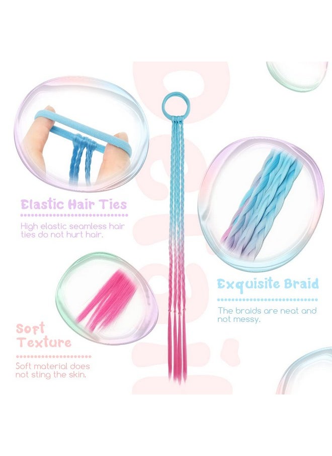Dreamlover Reamlover Colored Hair Extensions For Kids Braided Ponytail Extension Hair Accessories For Girls Crazy Hair Day Accessories 12 Pieces  - Image 4