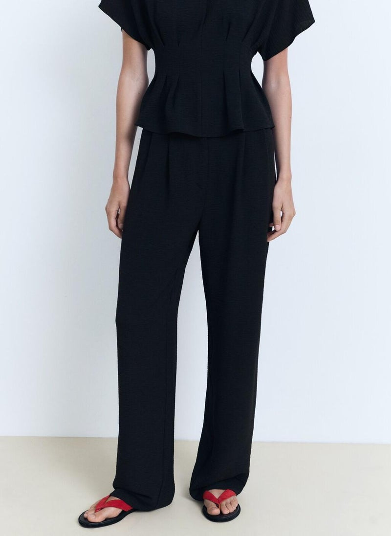 MANGO Straight-Fit Pleated Pants  - Image 1