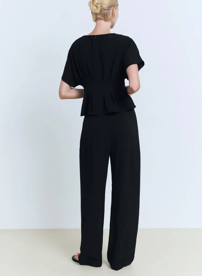 مانجو Casual Straight-Fit Pleated Pants