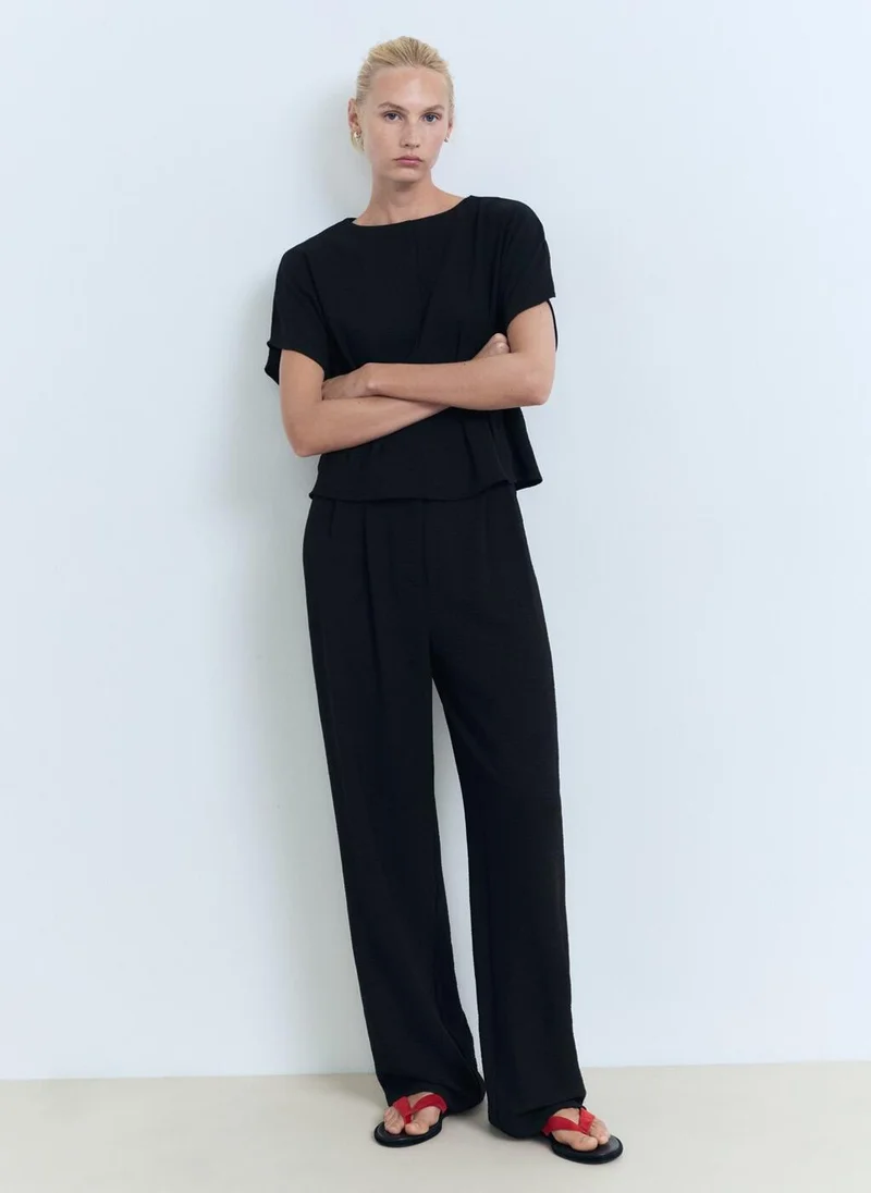MANGO Straight-Fit Pleated Pants