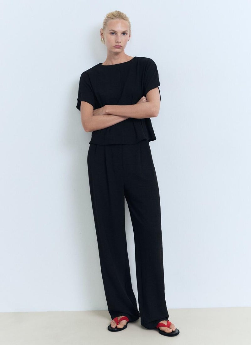 MANGO Straight-Fit Pleated Pants  - Image 4
