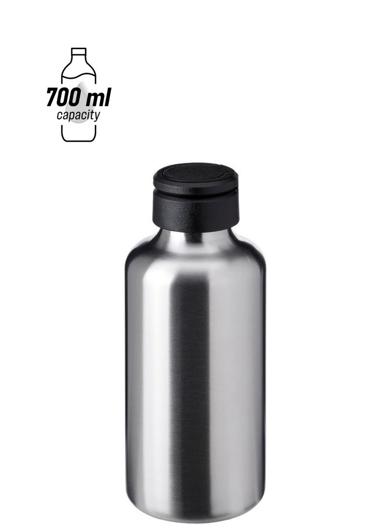 Zaboon Water Bottle, Stainless Steel/Black, 0.7 L - Image 1