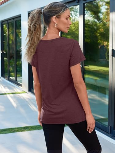 AUTOMET Womens Tops Shorts Sleeve Shirts for Summer Spring Beach Vacation Plus Size Oversized Casual Tee for Teen Girls 2025 02winered 2XL - Image 4