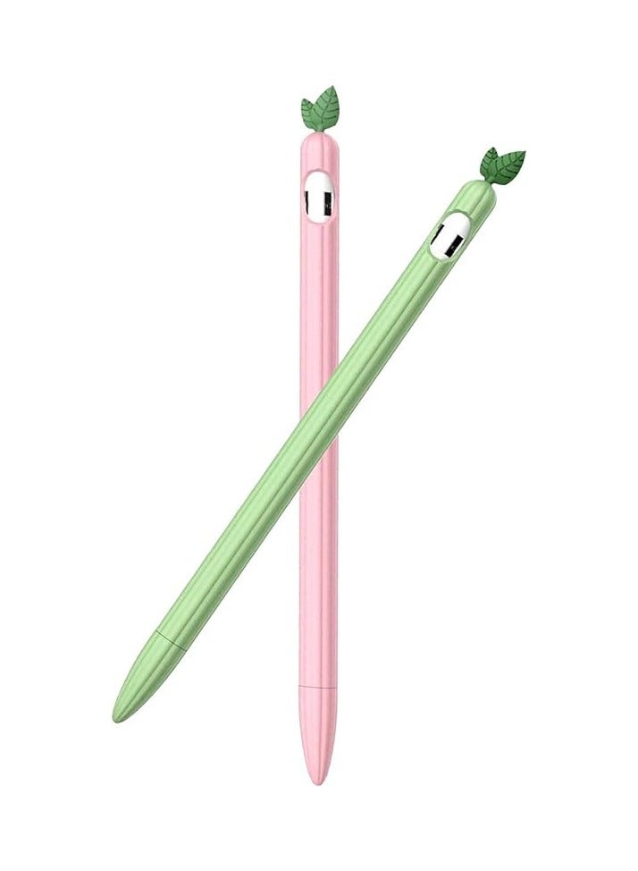 بروماس حافظة (عبوة من قطعتين) مزودة بغطاء حماية ناعم من السيليكون بتصميم فاكهة لطيف متوافق مع قلم الرصاص - Image 1