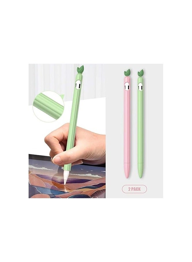 بروماس حافظة (عبوة من قطعتين) مزودة بغطاء حماية ناعم من السيليكون بتصميم فاكهة لطيف متوافق مع قلم الرصاص - Image 3