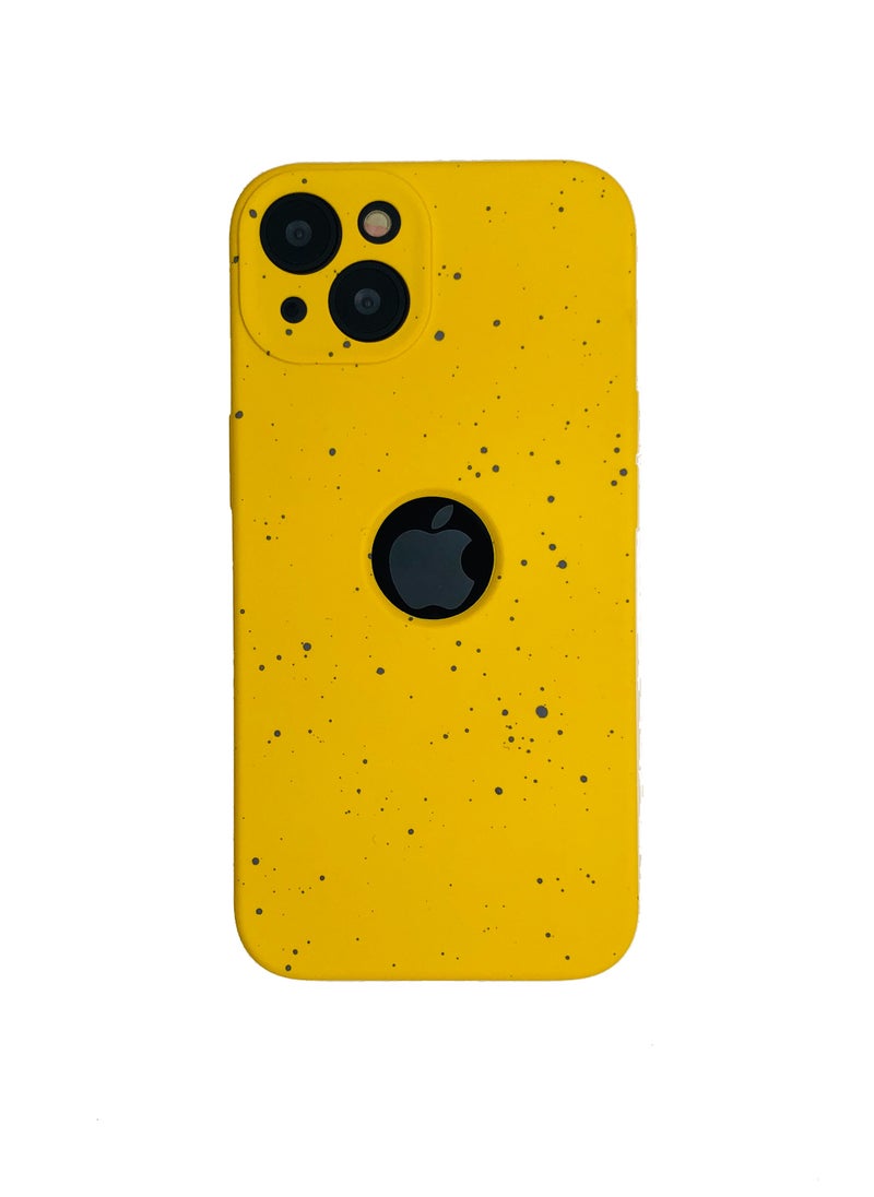 LEEKA - iPhone 13 New Dotted Design Glow Feel PKK Silicone Case for iPhone 13 Yellow - Image 1