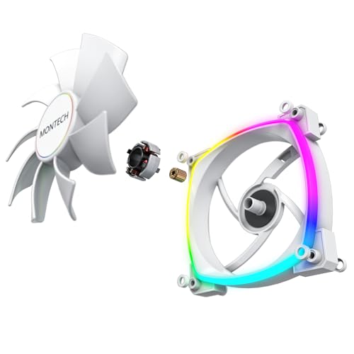 Montech AX 140 ARGB Fan – 1600PWM, High-End Durability, Silent Performance, and Stunning ARGB Design (140mm, White) - Image 3