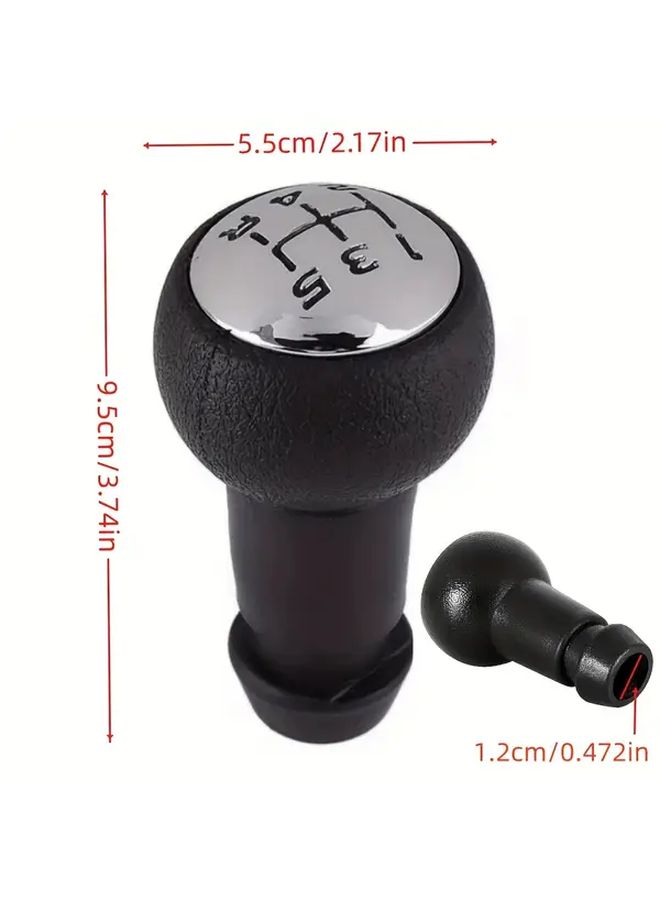 Black Font 5 Speed Manual Gear Shift Knob and Adapter Lever Handle for Car - Image 2
