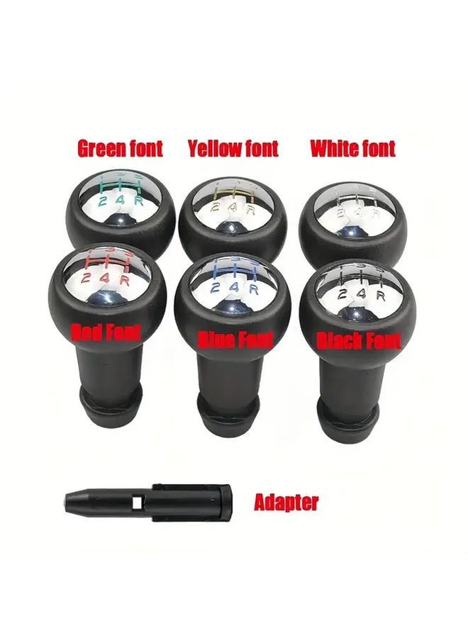 Black Font 5 Speed Manual Gear Shift Knob and Adapter Lever Handle for Car - Image 1