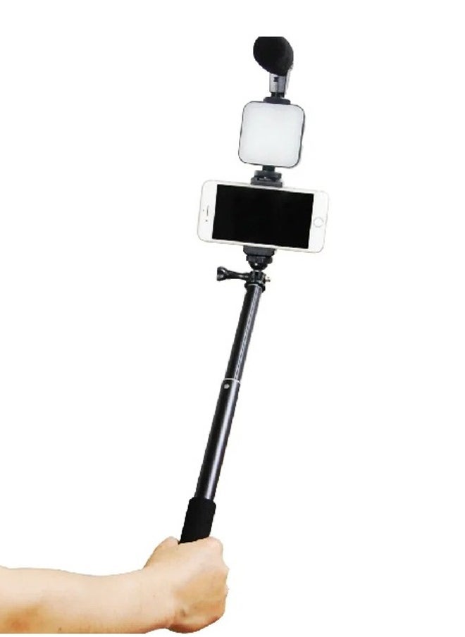 FEND - AY-49Z Video Making LED Selfie Light Kit With with Table Tripod Phone Holder Cold Shoe Microphone LED video Light and Remote Shutter Ideal For Vlogging Live Straming and Presentation - Image 1