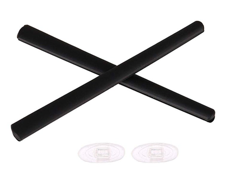 NicelyFit Replacement Temple Ear Socks for Oakley Metal Plate OX5038, Carbon Plate OX5079 Eye Glass Frames with Black 1 Pair w Nose Pads - Image 1