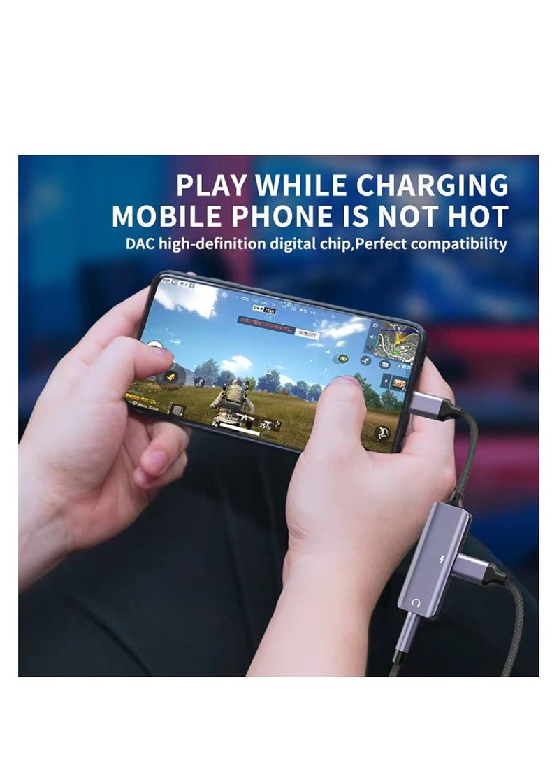 Zikra USB c to 3.5mm Headphone and Charger Adapter,2-in-1 USB C PD 3.0 Charging Port to Aux Audio Jack and Fast Charging Dongle Cable Cord Compatible with Samsung Galaxy S22 S21 S20, Google Pixel 4 3 XL - Image 2