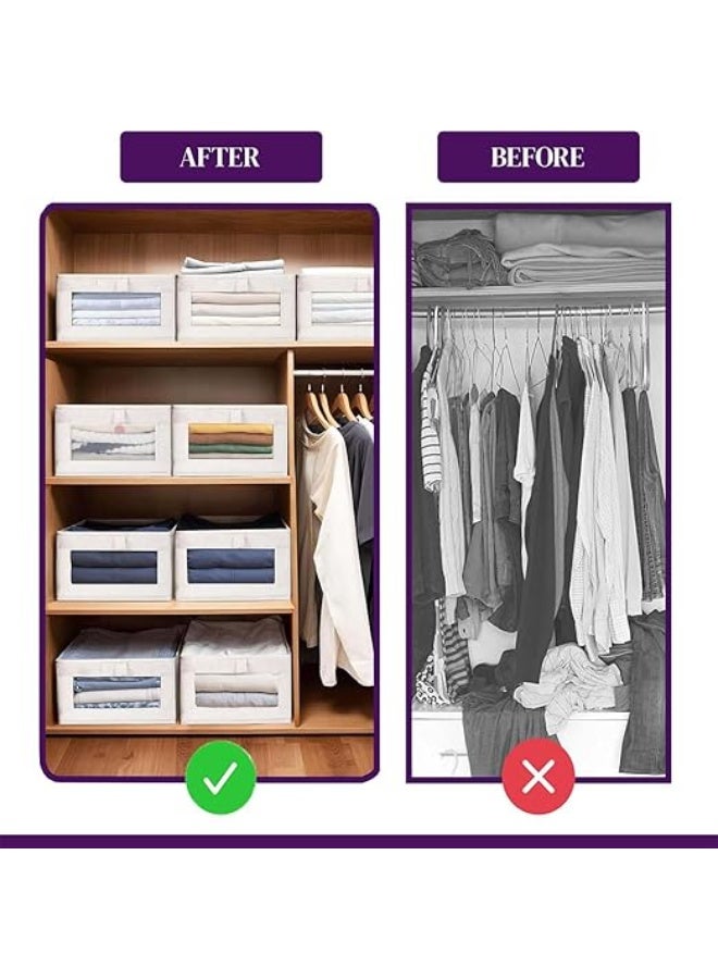 DUNISO 6 Pcs Wardrobe Clothes Organizer,Visible Drawer Organizers，Foldable Closet Organizer Bins，Moisture and Mold Prevention，Sturdy and Durable，for Organizing Clothing Jeans Toys Book Shelves Closet Wardrobe - Image 4