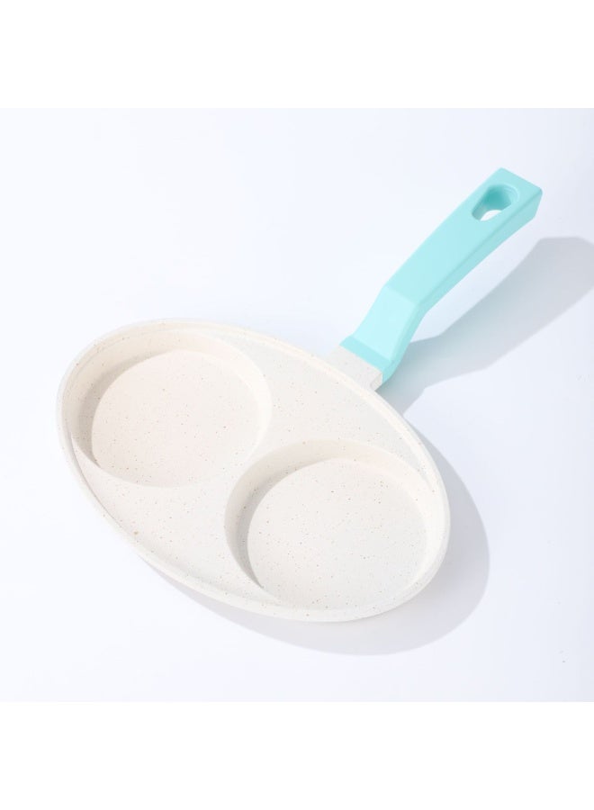 عام **مقلاة بيض ثقوب مزدوجة غير لاصقة - مقلاة إفطار مضغوطة للبيض والعجة، تسخين متساوي، أواني طبخ** - Image 1